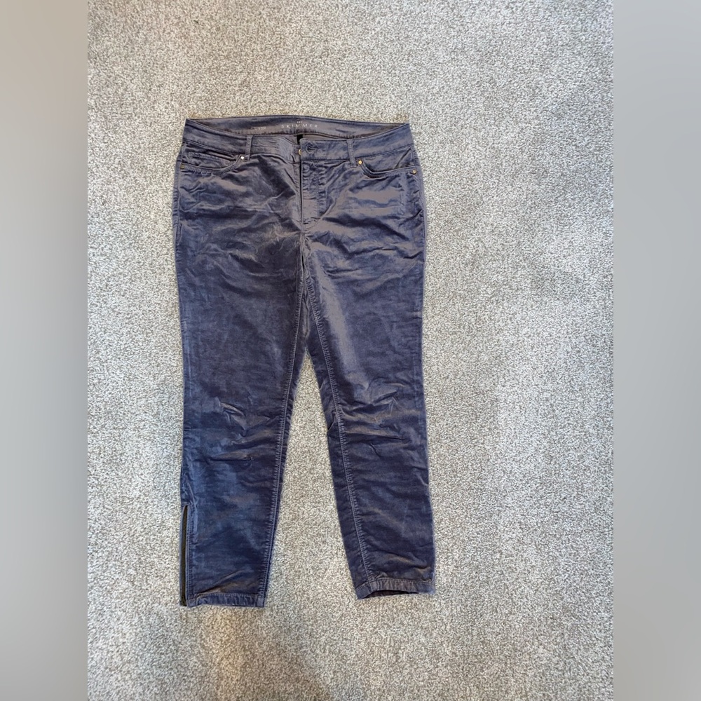 White House black market velvet grey pants Size 12s